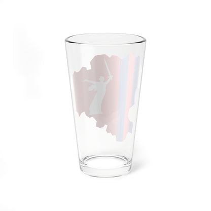 Flag-map of Volgograd Oblast (Russia) Pint Glass 16oz