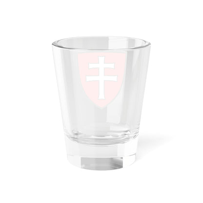 Pahonia-contour black-red shield with black-white cross (Belarus) (Coat of Arms) Shot Glass 1.5oz