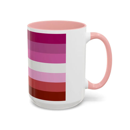 Lesbian Pride Flag - Accent Coffee Mug-Go Mug Yourself