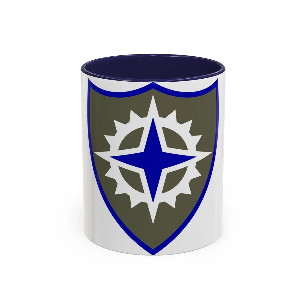 XVI Corps (U.S. Army) Accent Coffee Mug-11oz-Navy-Go Mug Yourself