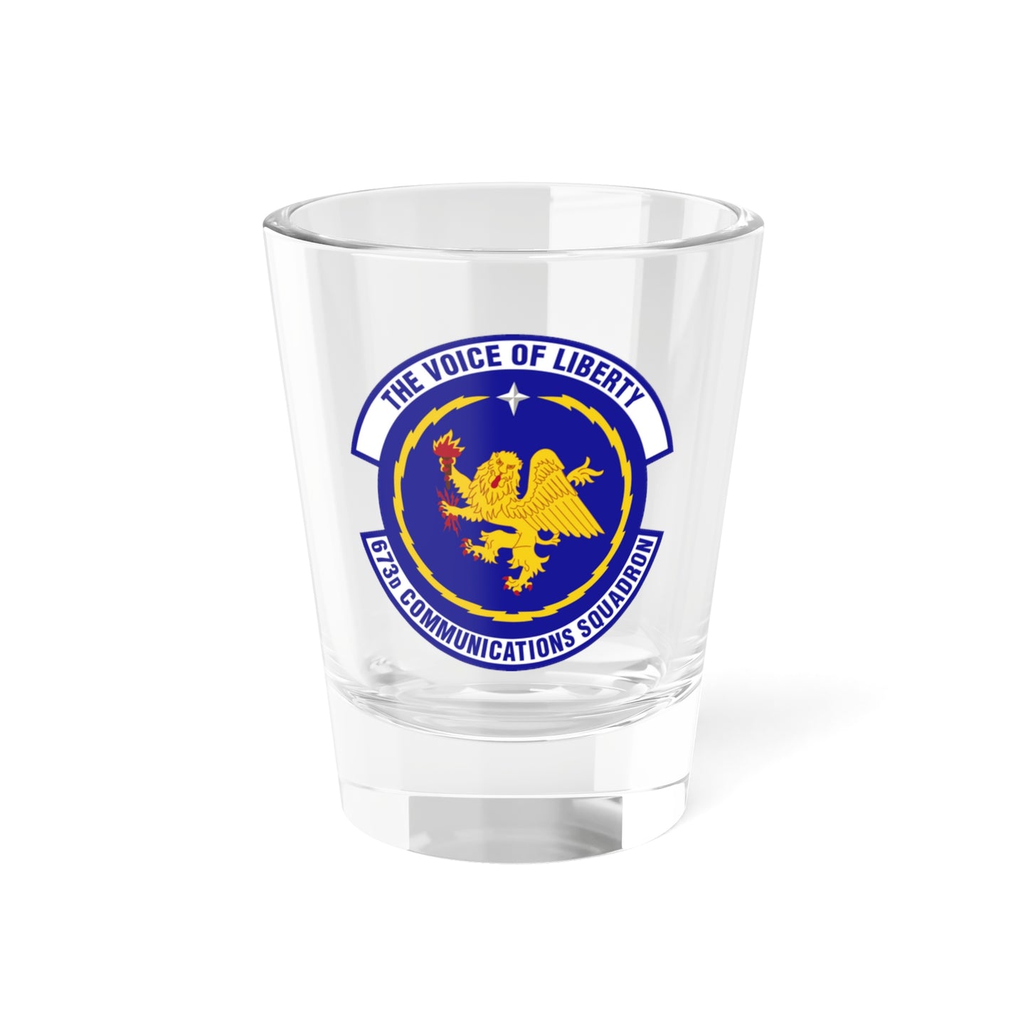 673d Communications Squadron (U.S. Air Force) Shot Glass 1.5oz