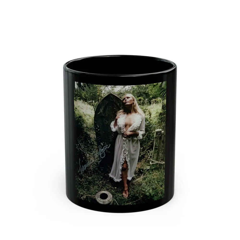 Veronica Carlson #99 (Vintage Female Icon) Black Coffee Mug-11oz-Go Mug Yourself