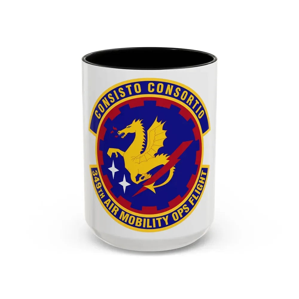349th Air Mobility Operations Flight (U.S. Air Force) Accent Coffee Mug 15oz Black - Go Mug Yourself