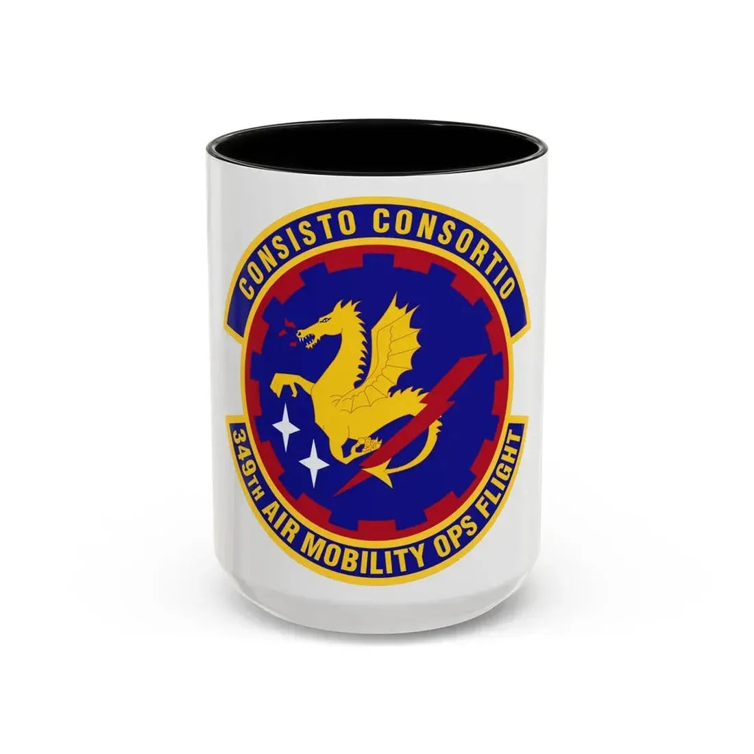 349th Air Mobility Operations Flight (U.S. Air Force) Accent Coffee Mug 15oz Black - Go Mug Yourself