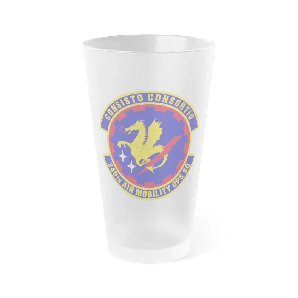 349th Air Mobility Operations Squadron (U.S. Air Force) Frosted Pint Glass 16oz-Go Mug Yourself