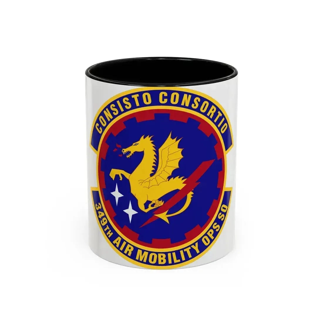 349th Air Mobility Operations Squadron (U.S. Air Force) Accent Coffee Mug 11oz Black - Go Mug Yourself