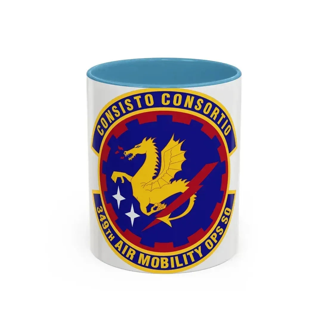 349th Air Mobility Operations Squadron (U.S. Air Force) Accent Coffee Mug 11oz Light Blue - Go Mug Yourself