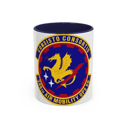 349th Air Mobility Operations Squadron (U.S. Air Force) Accent Coffee Mug 11oz Navy - Go Mug Yourself