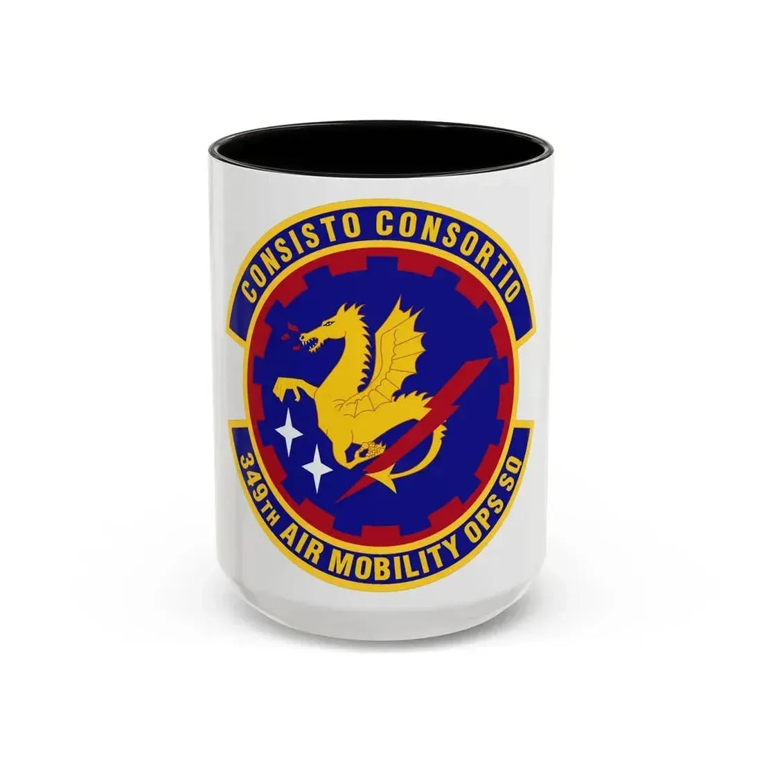 349th Air Mobility Operations Squadron (U.S. Air Force) Accent Coffee Mug 15oz Black - Go Mug Yourself