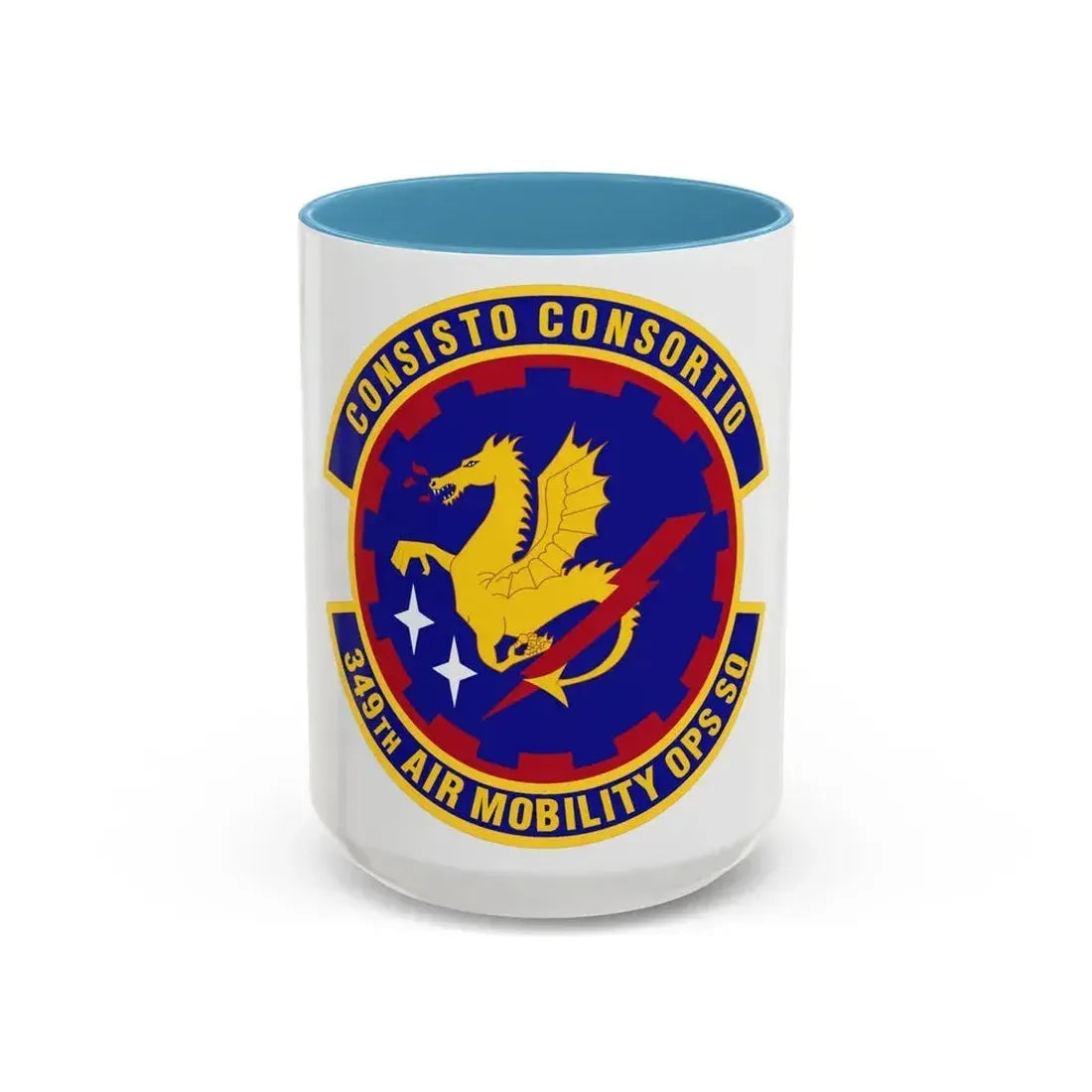 349th Air Mobility Operations Squadron (U.S. Air Force) Accent Coffee Mug 15oz Light Blue - Go Mug Yourself