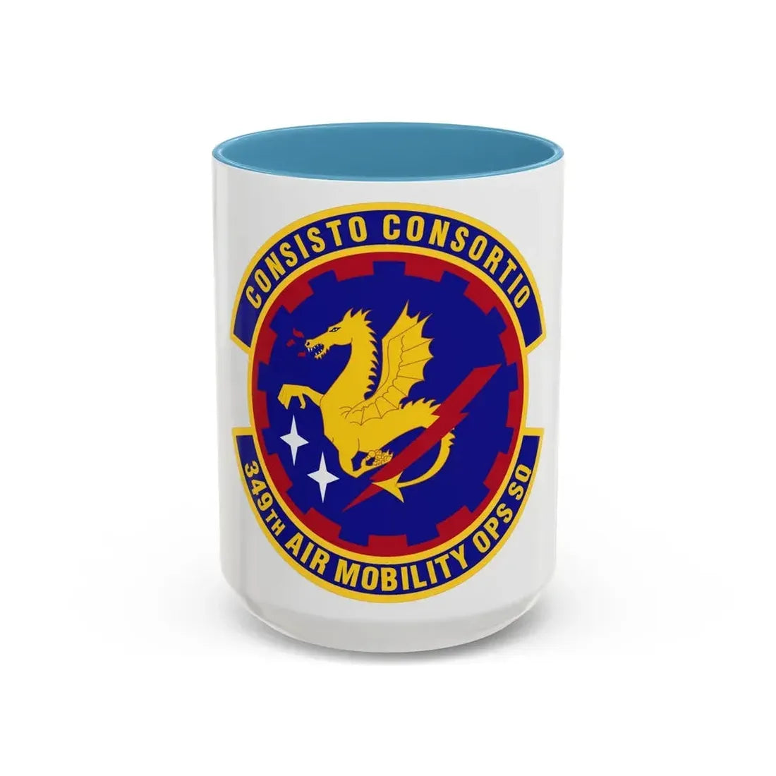 349th Air Mobility Operations Squadron (U.S. Air Force) Accent Coffee Mug 15oz Light Blue - Go Mug Yourself
