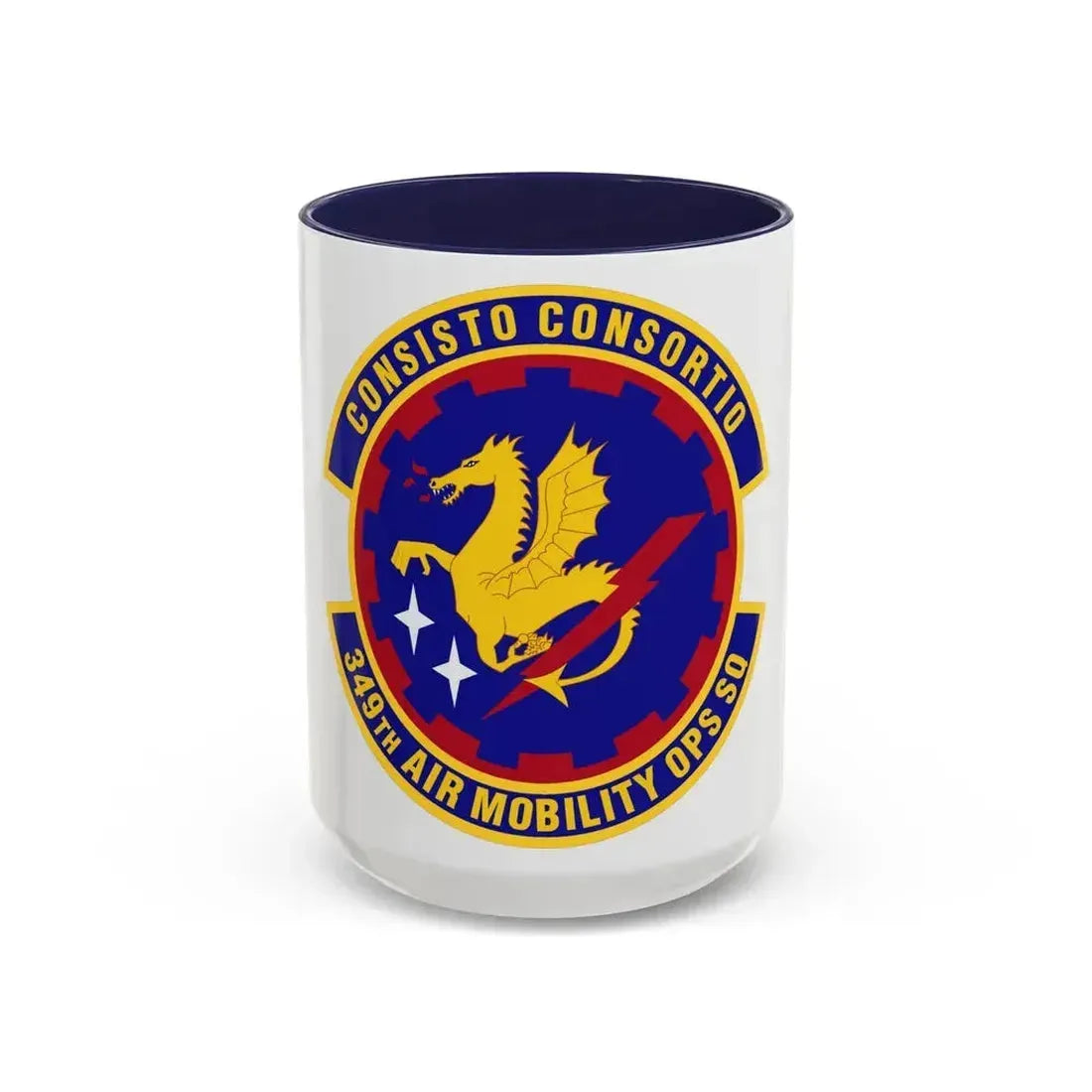 349th Air Mobility Operations Squadron (U.S. Air Force) Accent Coffee Mug 15oz Navy - Go Mug Yourself
