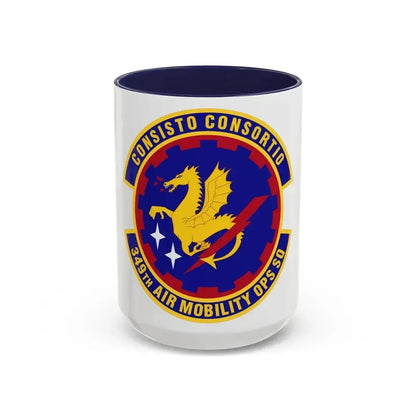 349th Air Mobility Operations Squadron (U.S. Air Force) Accent Coffee Mug 15oz Navy - Go Mug Yourself