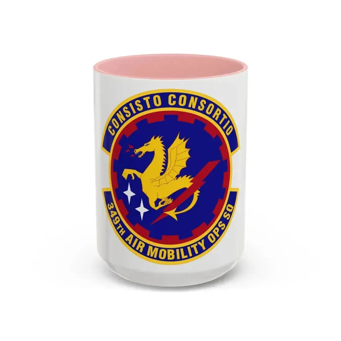 349th Air Mobility Operations Squadron (U.S. Air Force) Accent Coffee Mug 15oz Pink - Go Mug Yourself