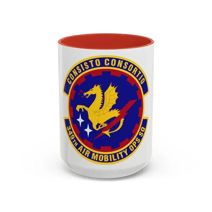 349th Air Mobility Operations Squadron (U.S. Air Force) Accent Coffee Mug 15oz Red - Go Mug Yourself
