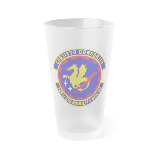 349th Air Mobility Operations Squadron (U.S. Air Force) Frosted Pint Glass 16oz Default Title - Go Mug Yourself