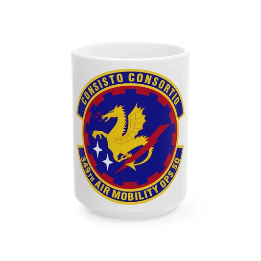 349th Air Mobility Operations Squadron (U.S. Air Force) White Coffee Mug 15oz - Go Mug Yourself