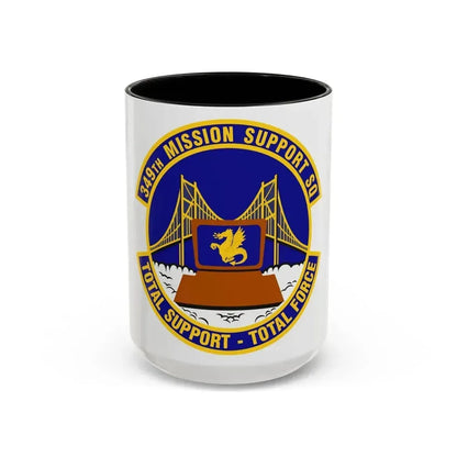 349th Mission Support Squadron (U.S. Air Force) Accent Coffee Mug 15oz Black - Go Mug Yourself