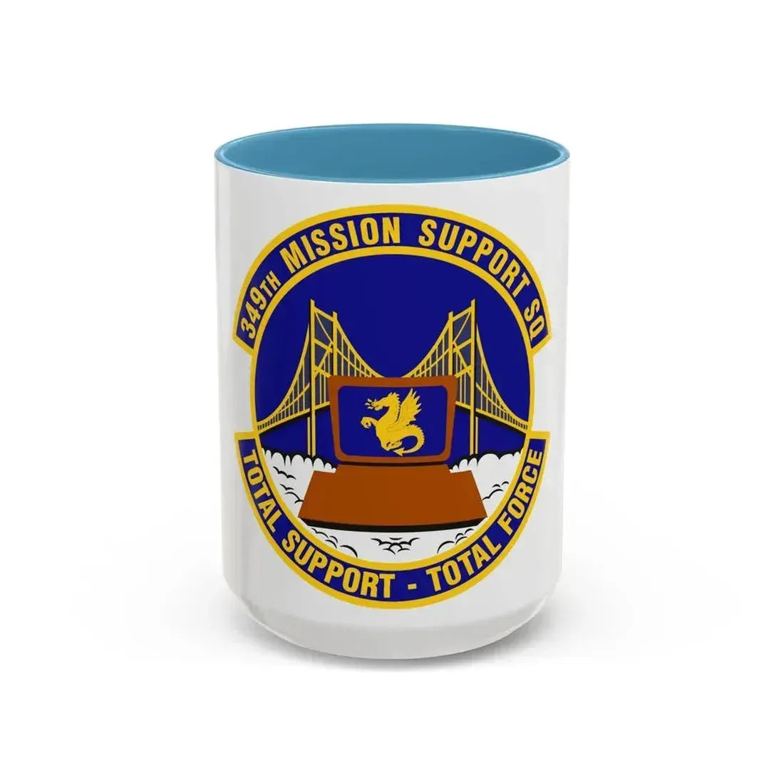 349th Mission Support Squadron (U.S. Air Force) Accent Coffee Mug 15oz Light Blue - Go Mug Yourself