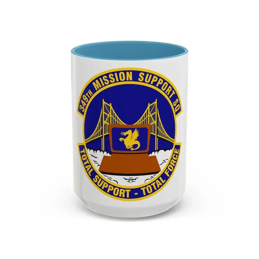 349th Mission Support Squadron (U.S. Air Force) Accent Coffee Mug 15oz Light Blue - Go Mug Yourself