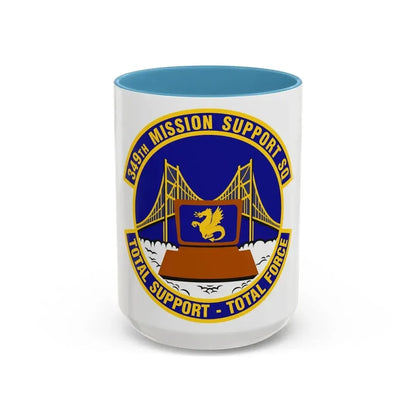 349th Mission Support Squadron (U.S. Air Force) Accent Coffee Mug 15oz Light Blue - Go Mug Yourself