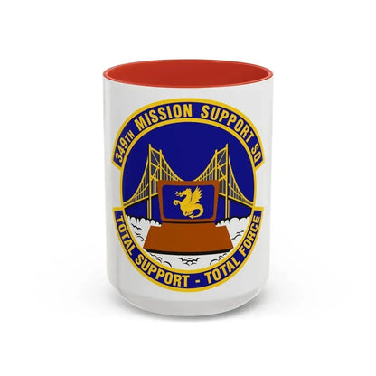 349th Mission Support Squadron (U.S. Air Force) Accent Coffee Mug 15oz Red - Go Mug Yourself