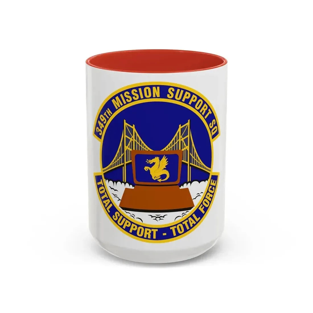 349th Mission Support Squadron (U.S. Air Force) Accent Coffee Mug 15oz Red - Go Mug Yourself