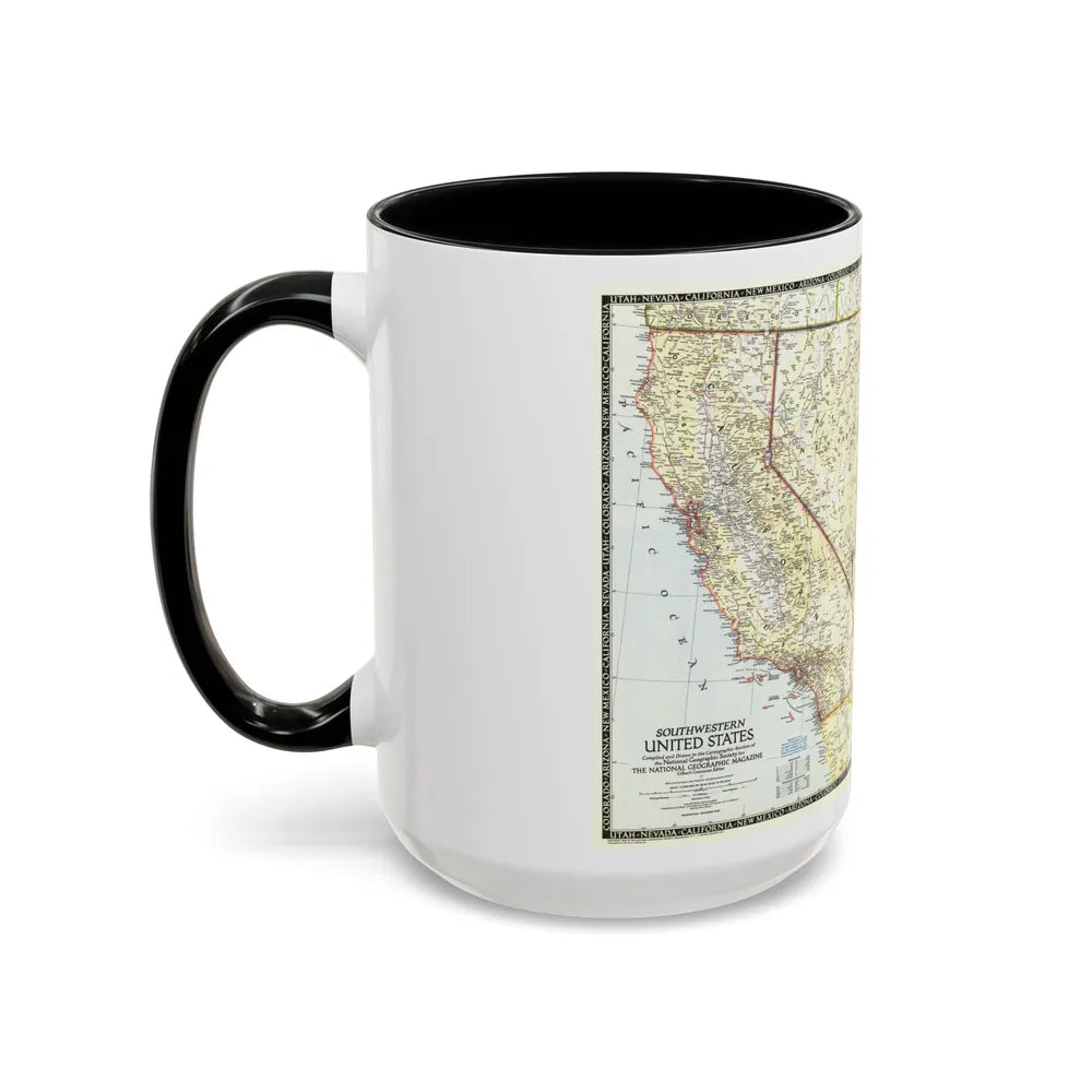 USA - Southwestern (1948) (Map) Accent Coffee Mug-Go Mug Yourself