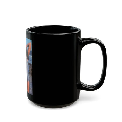 Barbara Carrera #82 (Vintage Female Icon) Black Coffee Mug-Go Mug Yourself