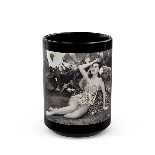 Faith Domergue #75 (Vintage Female Icon) Black Coffee Mug-15oz-Go Mug Yourself