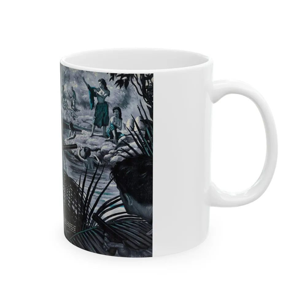 Death Trek Of Sgt. 'Shotgun' Schultz, For Men Only, February 1959 - White Coffee Mug-Go Mug Yourself