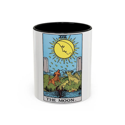 The Moon (Tarot Card) Accent Coffee Mug-11oz-Black-Go Mug Yourself