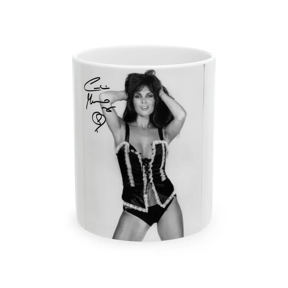 Caroline Munro #175 (Vintage Female Icon) White Coffee Mug-11oz-Go Mug Yourself