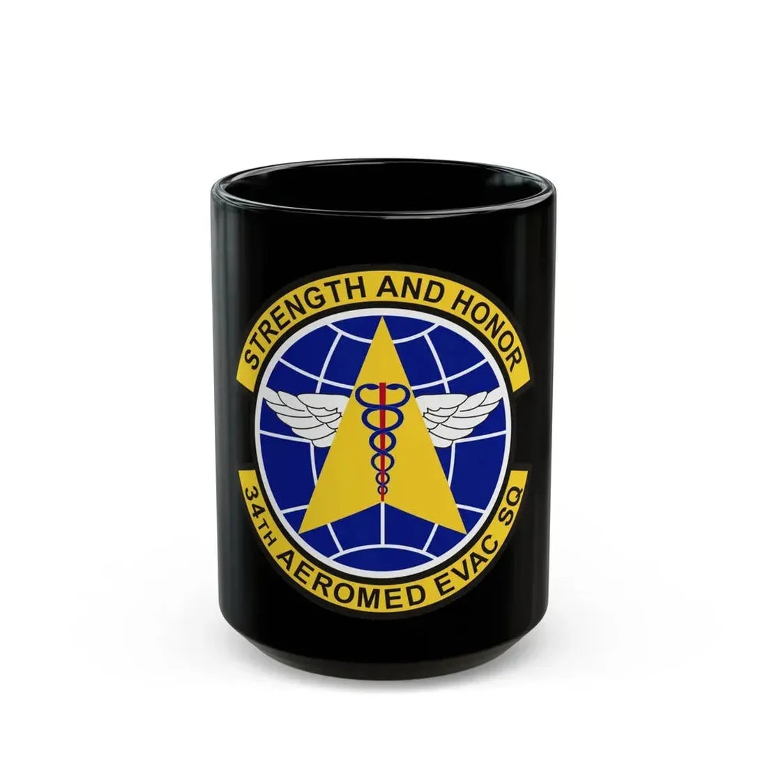 34th Aeromedical Evacuation Squadron (U.S. Air Force) Black Coffee Mug 15oz - Go Mug Yourself