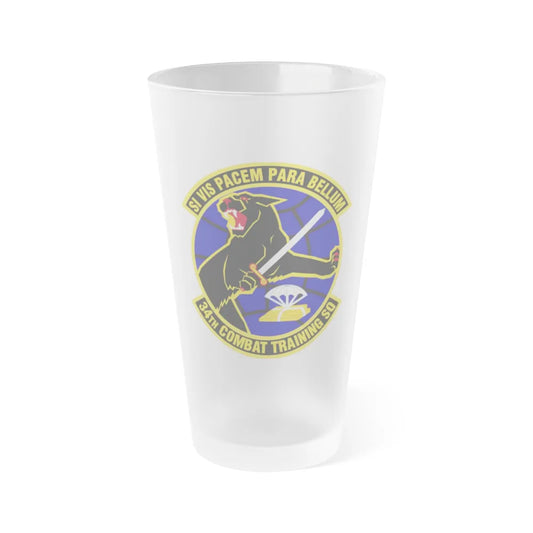 34th Combat Training Squadron (U.S. Air Force) Frosted Pint Glass 16oz-16oz-Frosted-Go Mug Yourself