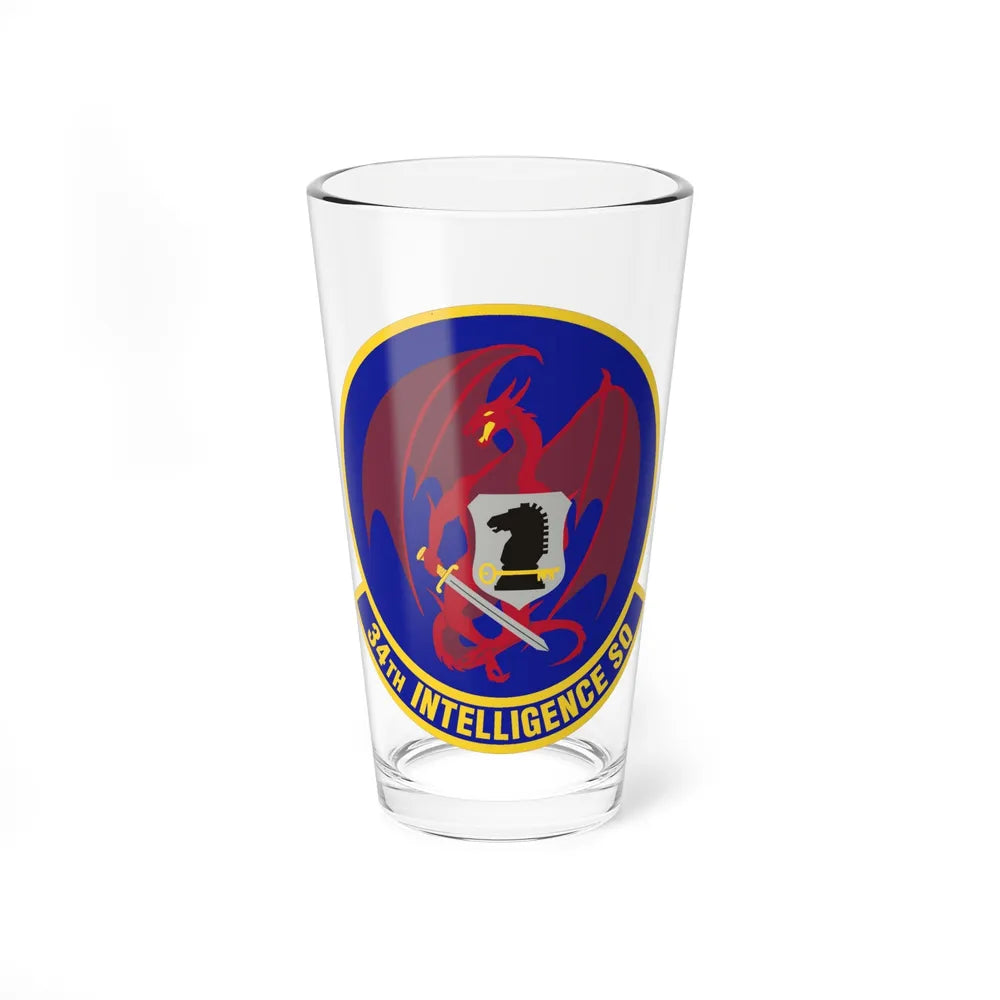 34th Intelligence Squadron (U.S. Air Force) Pint Glass 16oz-16oz-Go Mug Yourself