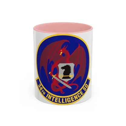 34th Intelligence Squadron (U.S. Air Force) Accent Coffee Mug 11oz Pink - Go Mug Yourself