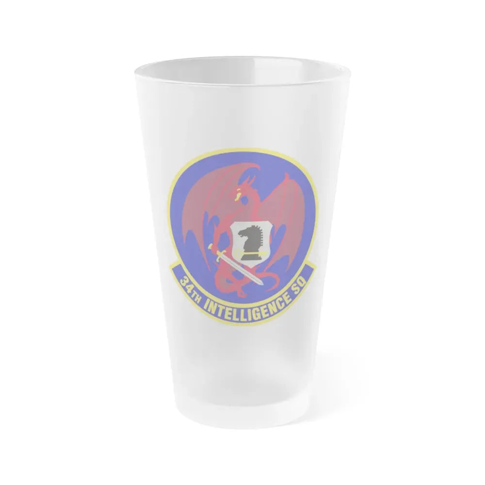 34th Intelligence Squadron (U.S. Air Force) Frosted Pint Glass 16oz Default Title - Go Mug Yourself