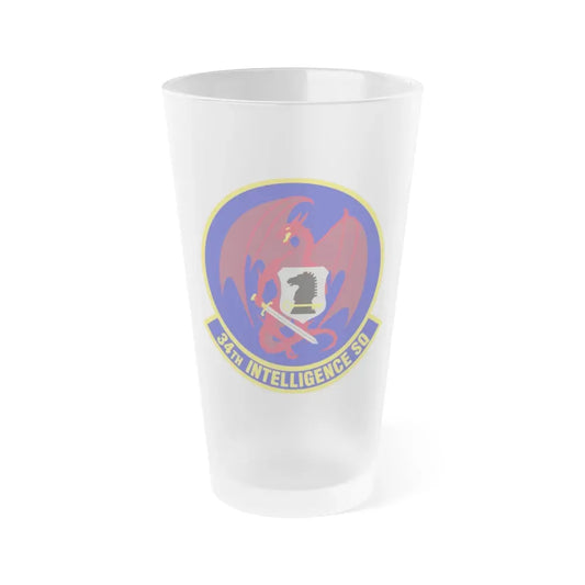 34th Intelligence Squadron (U.S. Air Force) Frosted Pint Glass 16oz Default Title - Go Mug Yourself