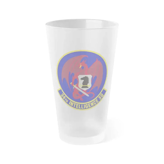 34th Intelligence Squadron (U.S. Air Force) Frosted Pint Glass 16oz Default Title - Go Mug Yourself