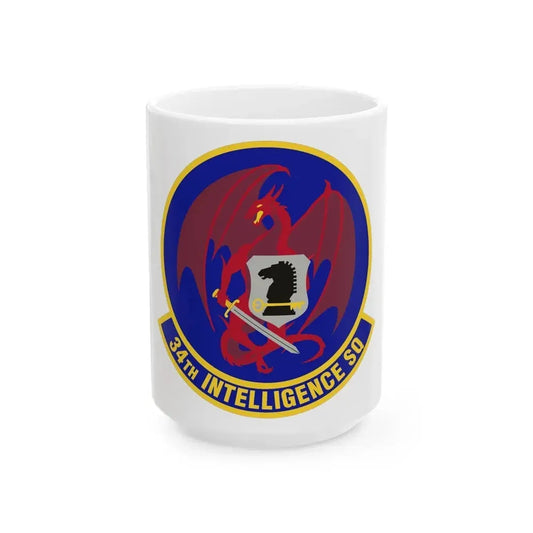 34th Intelligence Squadron (U.S. Air Force) White Coffee Mug 15oz - Go Mug Yourself