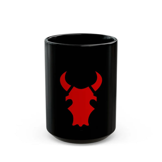 34th 'Red Bull' Infantry Division SSI (U.S. Army) Black Coffee Mug-15oz-Go Mug Yourself