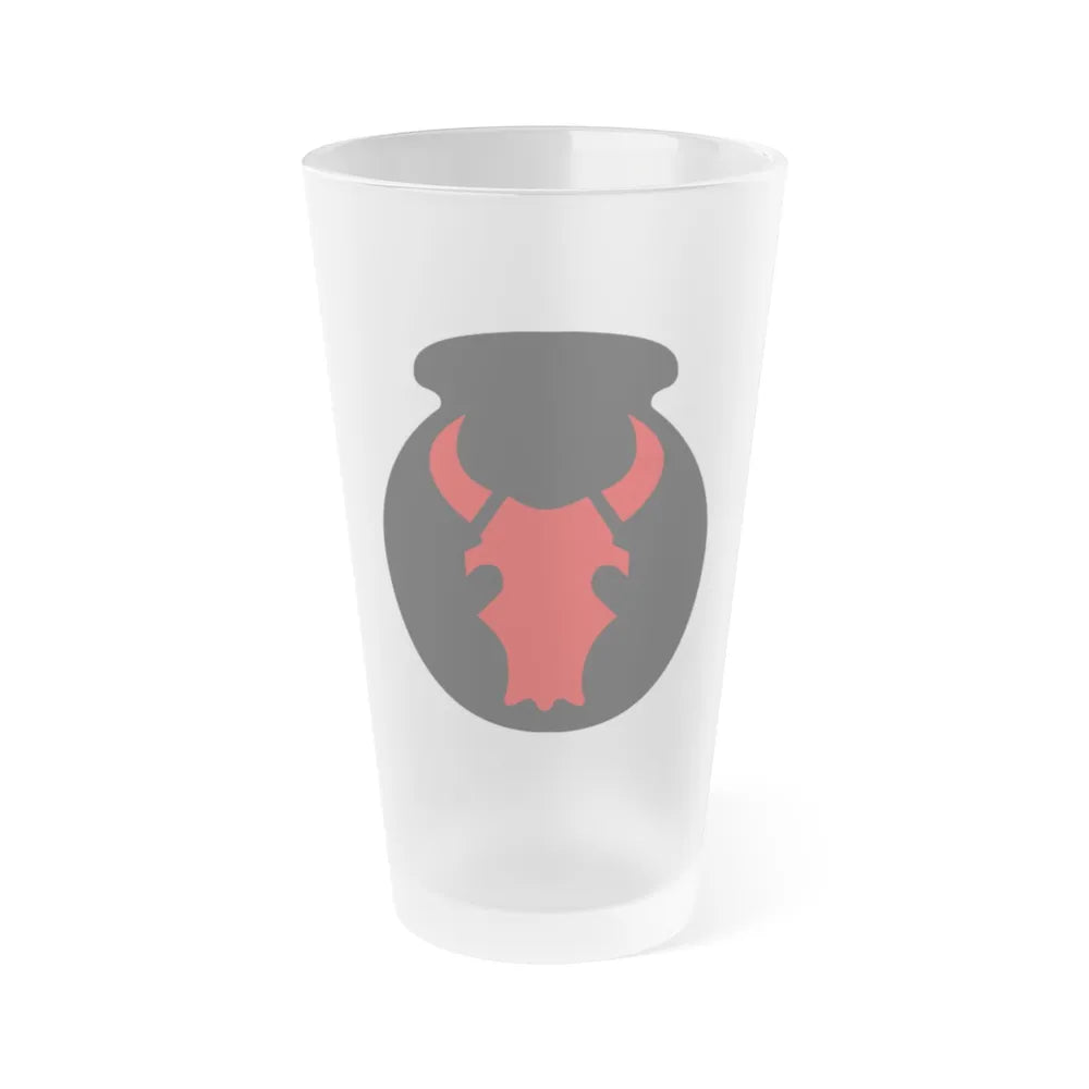 34th 'Red Bull' Infantry Division SSI (U.S. Army) Frosted Pint Glass 16oz-Go Mug Yourself