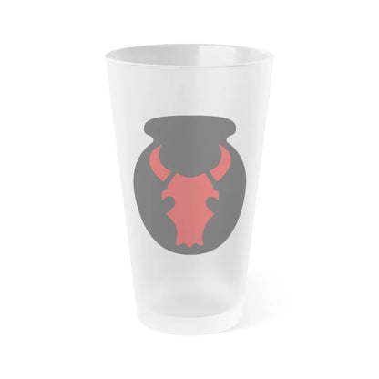 34th 'Red Bull' Infantry Division SSI (U.S. Army) Frosted Pint Glass 16oz-Go Mug Yourself