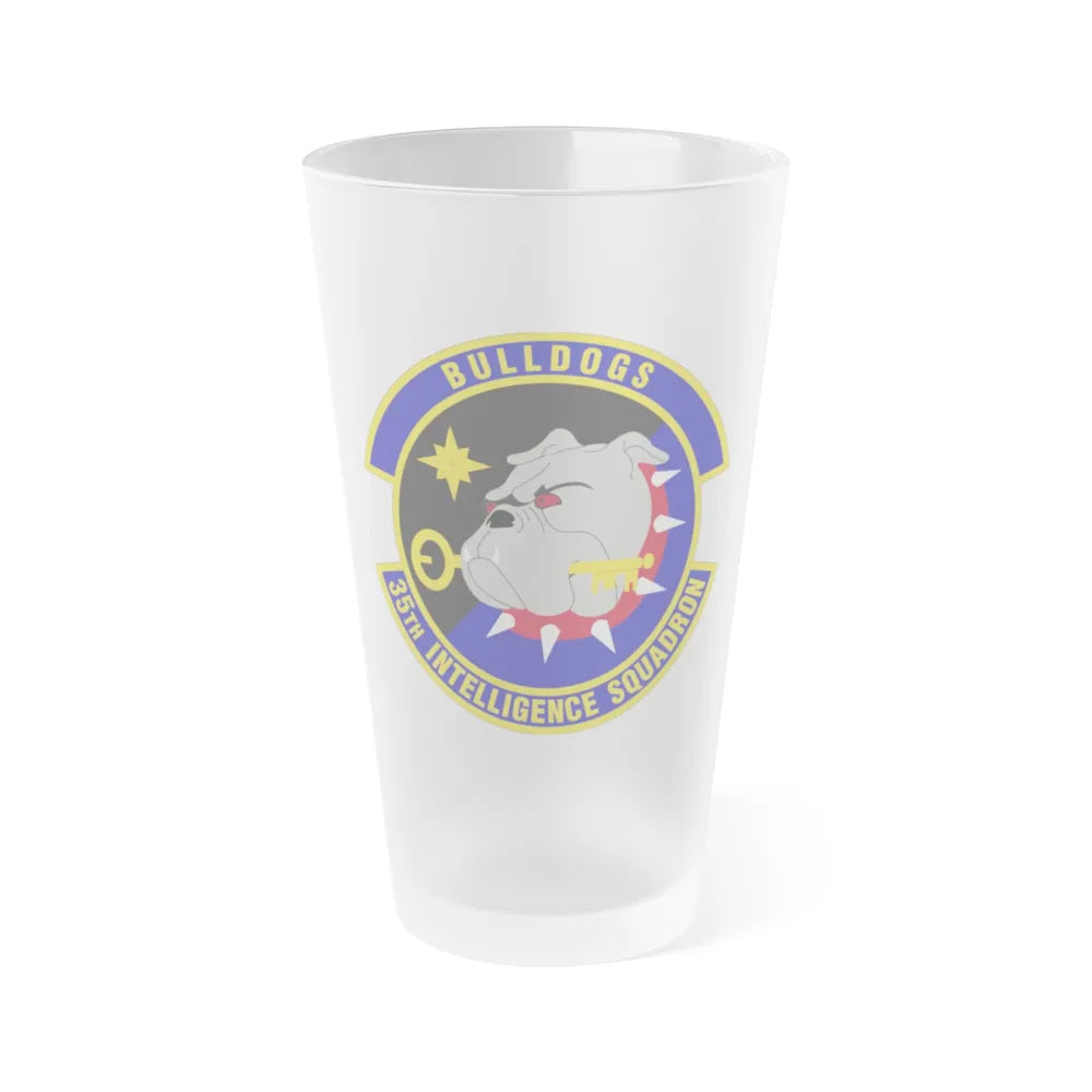 35 Intelligence Squadron AFISRA (U.S. Air Force) Frosted Pint Glass 16oz-16oz-Frosted-Go Mug Yourself