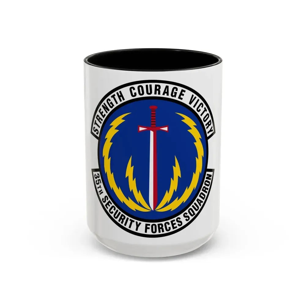35 Security Forces Squadron PACAF (U.S. Air Force) Accent Coffee Mug 15oz Black - Go Mug Yourself