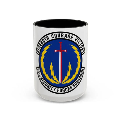 35 Security Forces Squadron PACAF (U.S. Air Force) Accent Coffee Mug 15oz Black - Go Mug Yourself