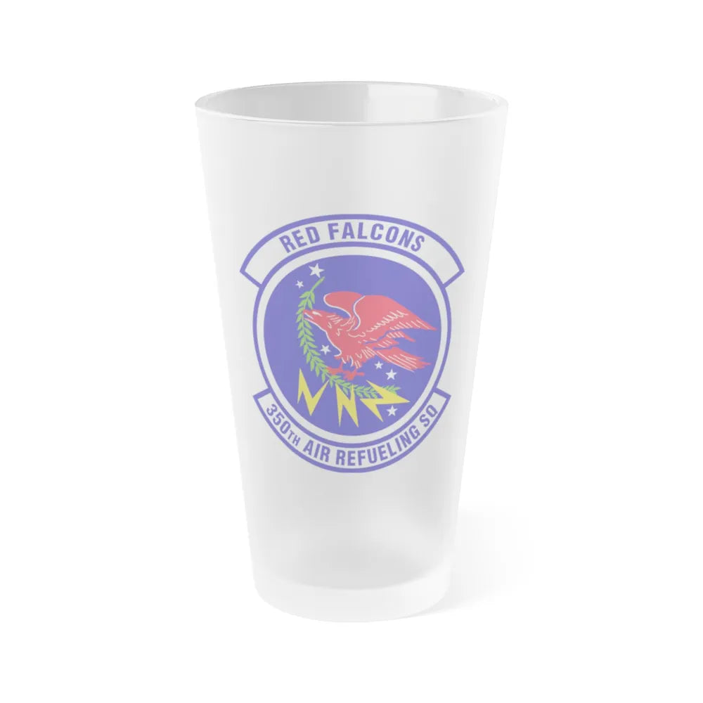 350 Air Refueling Squadron AMC (U.S. Air Force) Frosted Pint Glass 16oz-Go Mug Yourself