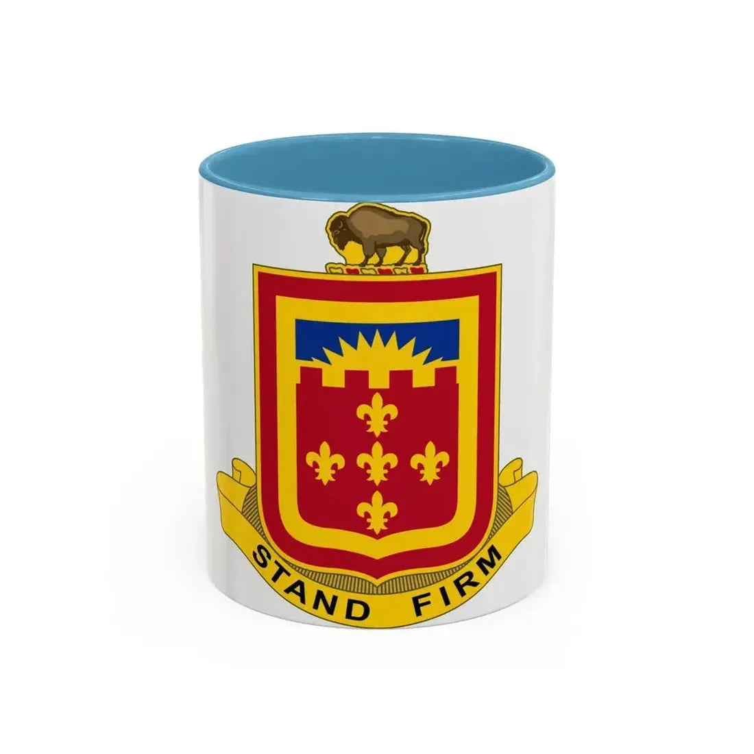 350 Armored Field Artillery Battalion (U.S. Army) Accent Coffee Mug 11oz Light Blue - Go Mug Yourself