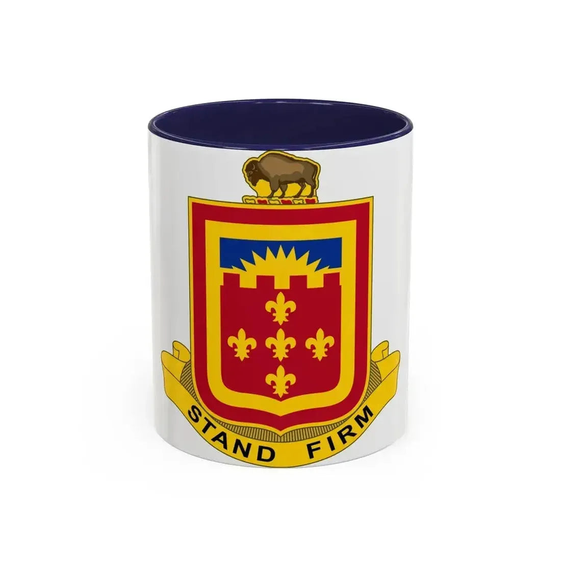 350 Armored Field Artillery Battalion (U.S. Army) Accent Coffee Mug 11oz Navy - Go Mug Yourself